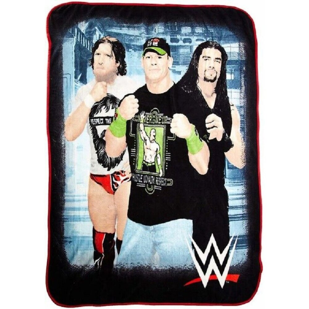 New WWE Roman Reigns Wrestling Plush Fleece Throw Gift Blanket John Cena Champs